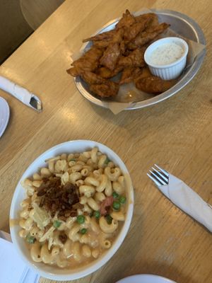 Mac n cheese and seitan Buffalo wings  at J Selby's in St Paul