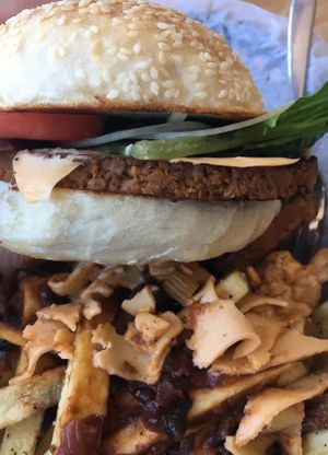 The Solo with a burger from The Herbivorous Butcher at J Selby's in St Paul