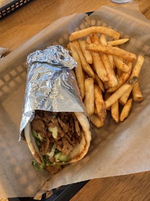 Gyro(kinda dry) and fries   at J Selby's in St Paul