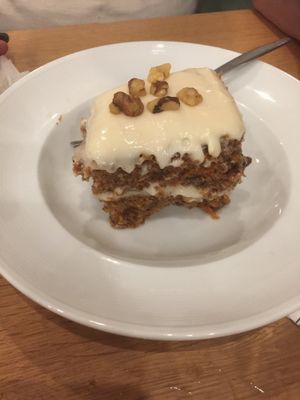carrot cake - moist, not too sweet, walnuts add a nice touch at J Selby's in St Paul