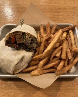 Cheesy Steak Burrito (from the Specials menu) at J Selby's in St Paul