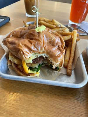 Breakfast burger - I couldn’t wait to take a bite before the photo 😂  at J Selby's in St Paul