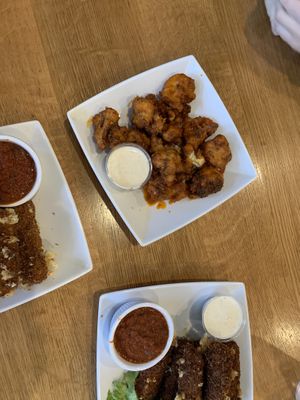 Vegan mozzarella sticks and cauliflower wings at J Selby's in St Paul