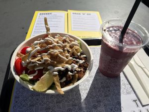 taco bowl and The Brazilians Smoothie   at The Alley in Melbourne