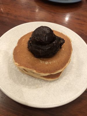 Short stack with crunchy chocolate  at The Pancake Parlour - Melbourne Central in Melbourne