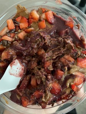 They’ll never get your order right!  This item should be a power bowl with an addition of strawberry, almond butter and cocoa nibs!!  at Revitasize in Thornhill