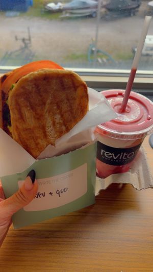 Vegan tofu & avocado with Good Skin smoothie with vegan protein   at Revitasize in Thornhill