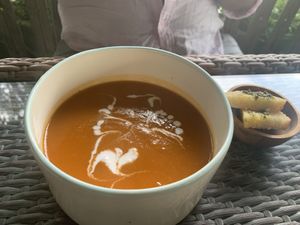 Carrot soup  at Herb Library  in Ubud