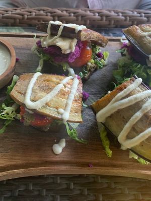 Eggplant sandwich. Not so tasty   at Herb Library  in Ubud