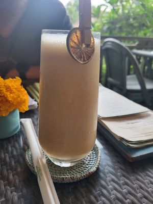 Banana Salted Caramel Peanutbutter Oatmilk (instead of coconut icecream) - delicious! at Herb Library  in Ubud