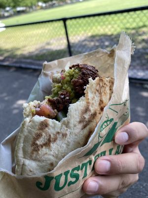 Tasteless falafels that I can only describe as tasting like store bought and then put in deep fryer for all of 10 seconds   at Just Falafs in Fitzroy North