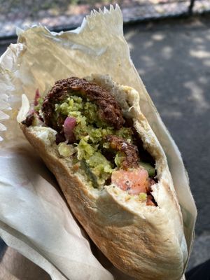 It was like eating moosh   at Just Falafs in Fitzroy North