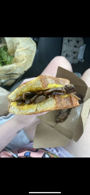 The only thing I have gotten from here and didn’t really enjoy. There was spinach but way too much. It didn’t really all blend together. Just mushrooms put on top of some bread at Melt Bar & Grilled in Akron