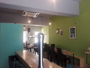 Warm colours that work well at daytime  but also at night give a cosy atmosphere at La Esterella in Lagos