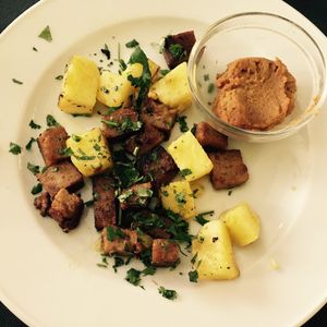 Seitan Ananas Peanutsouce at La Esterella in Lagos