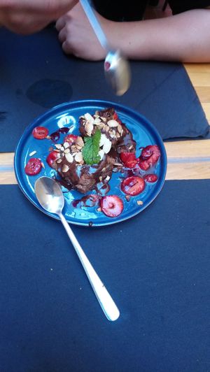 Vegan brownie at La Esterella in Lagos