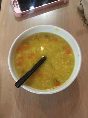 Cauliflower soup  at Pure Cold Press in Brookline