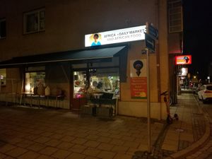 Outside at Africa Daily in Lund