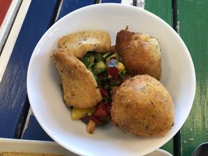 snacks and salad  at Africa Daily in Lund