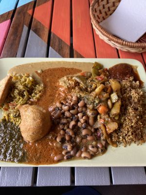 Delicious vegan plate at Africa Daily in Lund