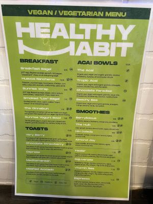 Vegan/veg menu side 1  at Healthy Habit  in Hilton Head Island