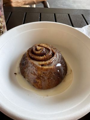 Vegan cinnamon roll, nice and hot and delicious  at Healthy Habit  in Hilton Head Island