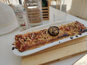 Vegan Greek crepe (with 2 different vegetal cheeses).  at Pizzeria Serino in Hendaye