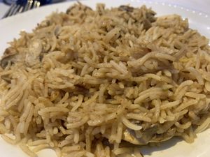 Mushroom pilau rice   at Jahangir in St Andrews