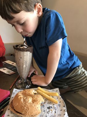 Vegan Oreo milkshake  at Main Street Burger Bar in Byron Bay