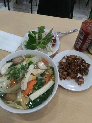 Excellent pho and mock chicken. at Happy Veggie in Redondo Beach
