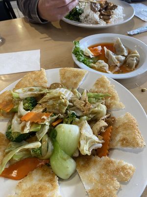 My top favorite dish is this crispy fried noodle!  at Happy Veggie in Redondo Beach