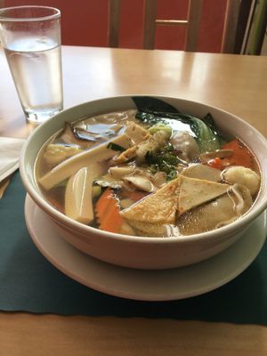 Large Wonton soup  at Happy Veggie in Redondo Beach