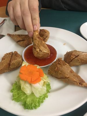 Soy chicken drumsticks yum! at Happy Veggie in Redondo Beach