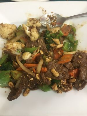 Kung pao with beef. So good! at Happy Veggie in Redondo Beach