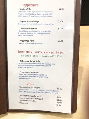 Menu at Happy Veggie in Redondo Beach