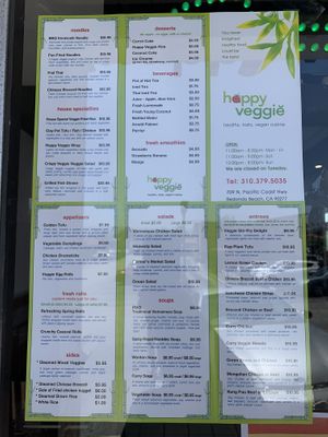 Happy Veggie menu at Happy Veggie in Redondo Beach