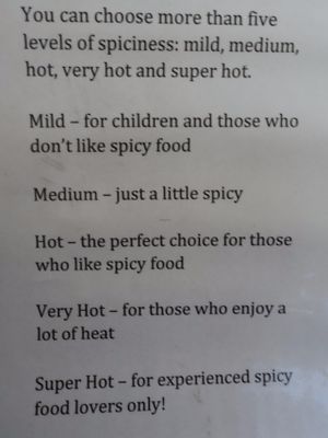 Customers have a choice of spicyness at Royal Nan House in Takayama