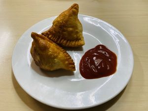 Vegan samosa at Royal Nan House in Takayama
