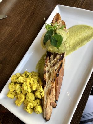 Avocado toast with tofu scramble  at Wild Root Cafe in Boise