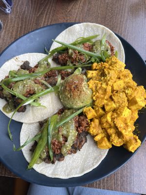 Vegan Huevos Rancheros  at Wild Root Cafe in Boise