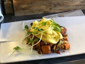 Vegan eggs at Wild Root Cafe in Boise