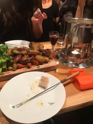 Christmas fondu night  at 10 Cable St in East London