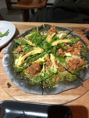 charcoal pizza at Dejavu in Northbridge