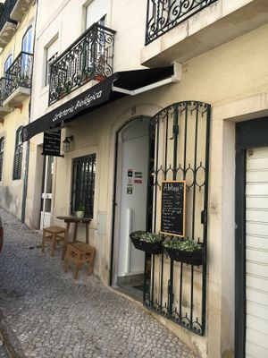 Outside at Aloha Cafe in Lisbon
