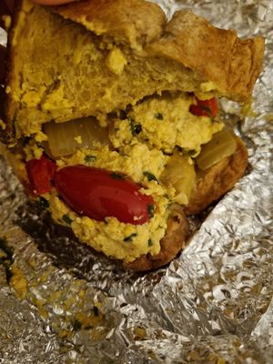 Tofu toast at Vegano SP in Sao Paulo