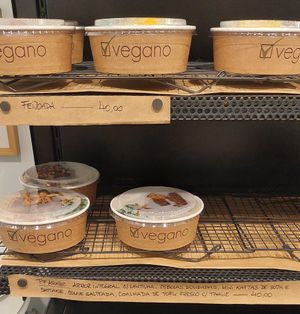 Two warm dish options of the day at Vegano SP in Sao Paulo