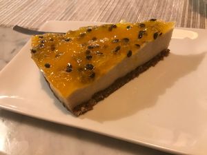Delicious homemade vegan cheesecake by the owner! at Ilili in Tenerife
