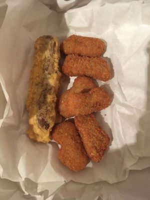 Sausage and nuggets at Ranmoor Friery in Sheffield