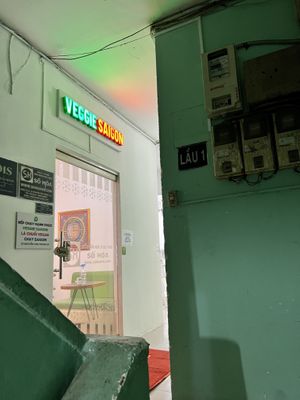 Then up the stairs  at Veggie Saigon - Vietnam & Thai Vegan Restaurant in Ho Chi Minh City