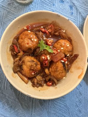 Mushroom Xiu Mai  at Veggie Saigon - Vietnam & Thai Vegan Restaurant in Ho Chi Minh City